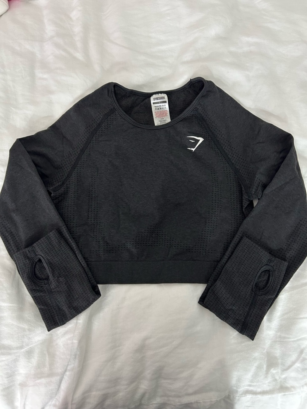 Gymshark Black Seamless Long Sleeve Crop Top